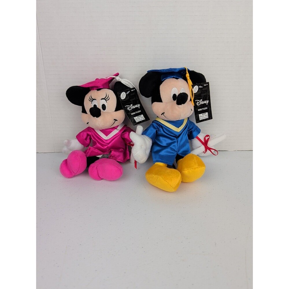 NWT Disney Mickey Mouse & Minnie Mouse  graduation 8.5” plush